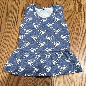 Blue Wave Pattern Kids Tank Top